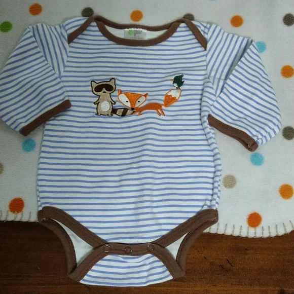 7 Items Little Me & More Fox Baby Themed, Blanket and Towel, Clothing Set - Picture 11 of 16
